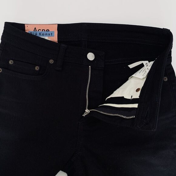 Acne Studios Jeans Bla Konst Women 27 Climb Stay Black Mid Rise Skinny Designer - Picture 7 of 14